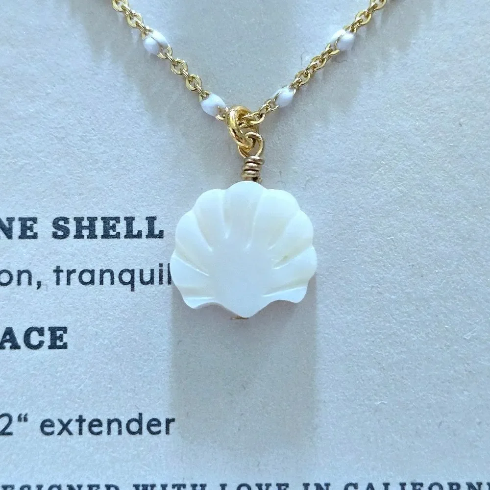 ✨️HP✨️ Luna🌙 Norte Mother of Pearl Clam Shell🐚 Pendant Necklace - NIB